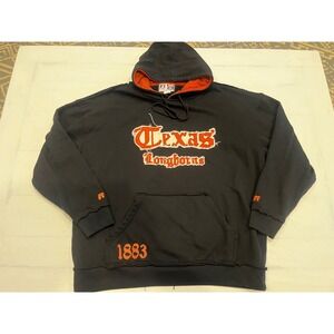Russell Athletic Texas Longhorns Black 1883 Hoodie Sweatshirt XL Team Issue